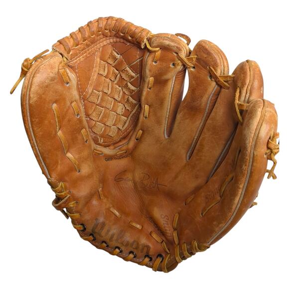 George Brett Signature Model Wilson A2124 Leather Baseball Glove RHT 12" - Picture 4 of 7